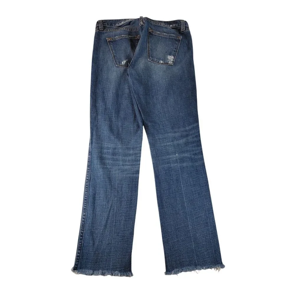 J Crew Womens Size 26 Regular‎ Vintage Straight Raw Hem Distressed 100% Cotton